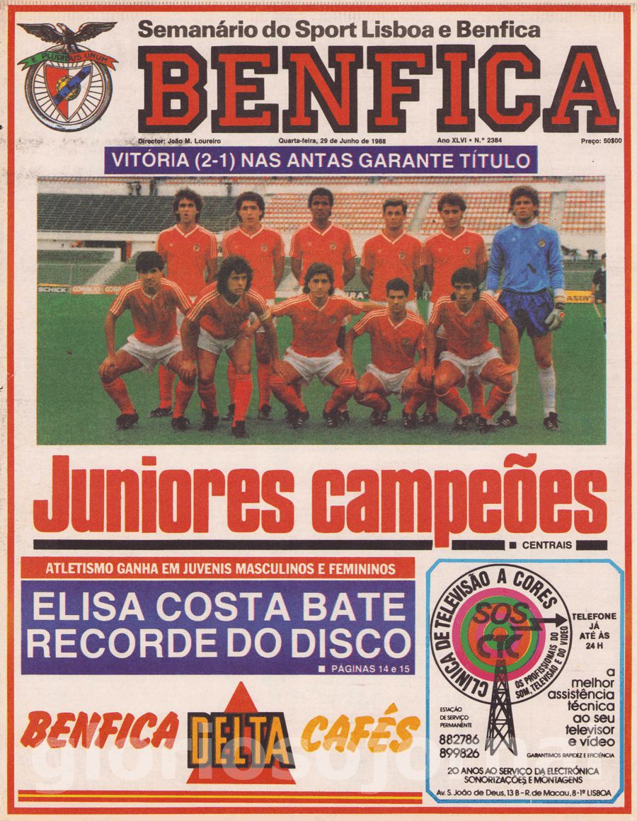 jornal o benfica 2384 1988-06-29